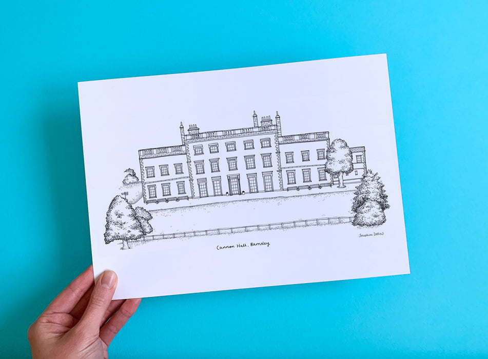 Cannon Hall, Barnsley - A4 Illustration Print