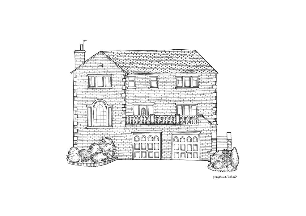 Large Custom House Portrait