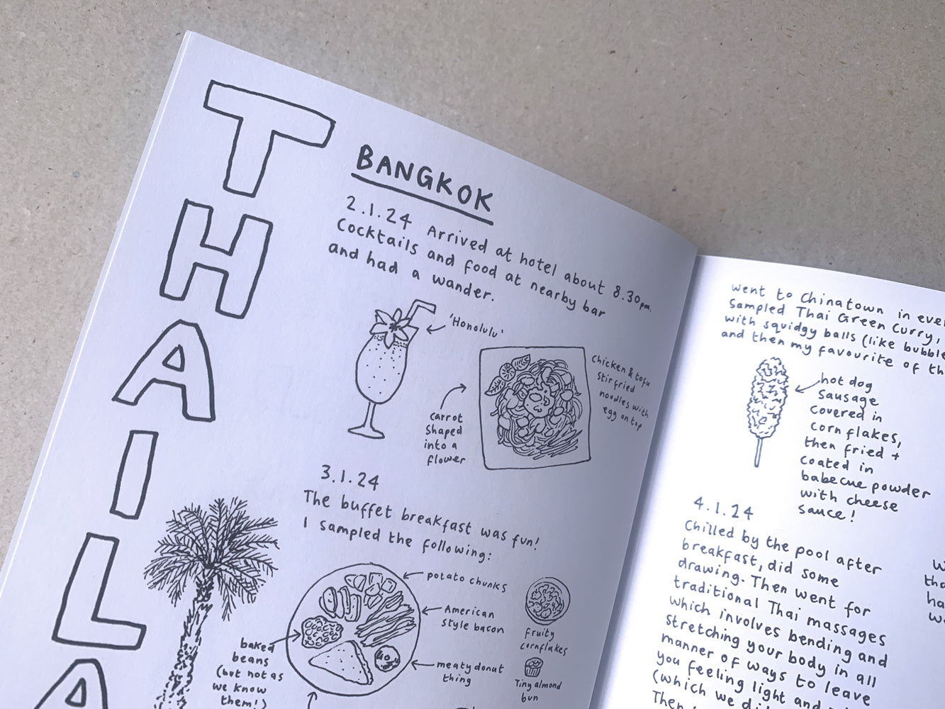 Two Weeks in Thailand - A Sketchbook Comic Travel Diary Zine