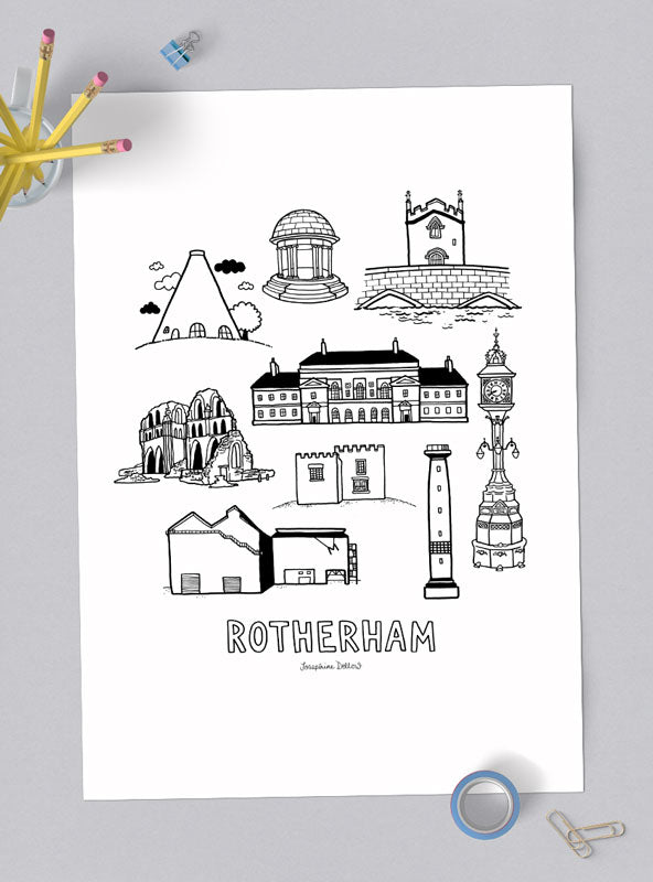 Rotherham Icons - A3 Illustration Print