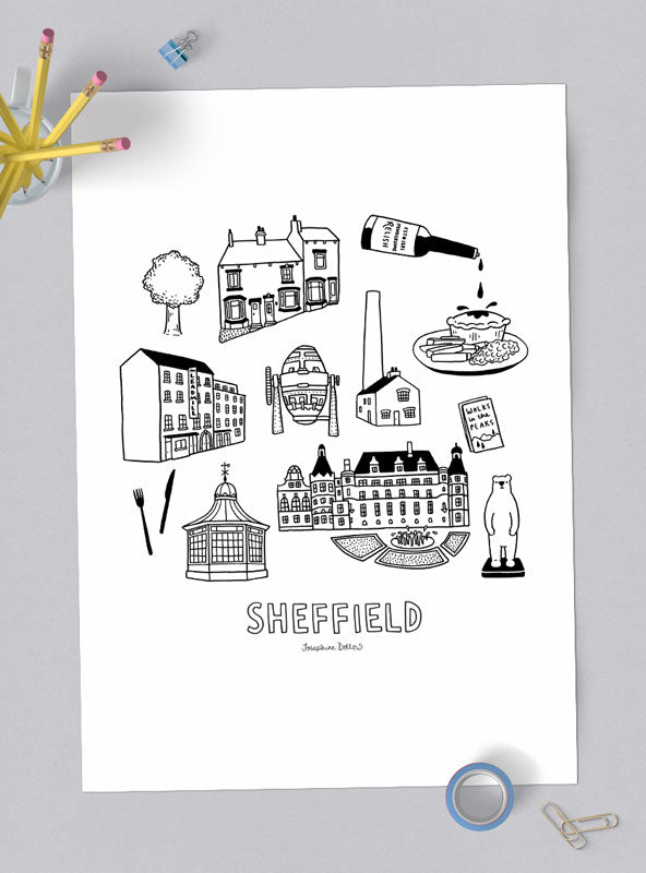Sheffield Icons - A3 Illustration Print