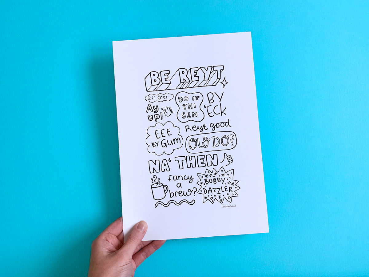 Yorkshire Quotes - A4 Illustration Print