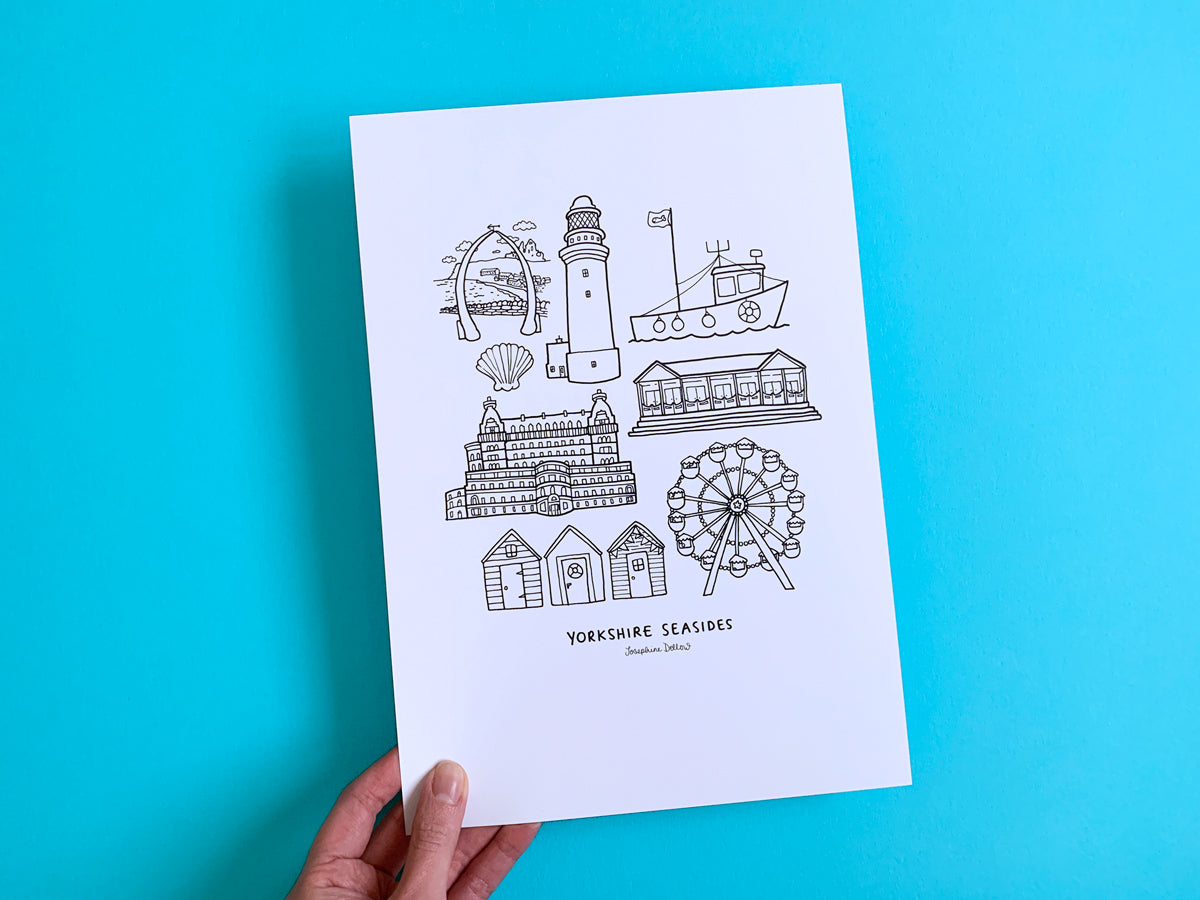 Yorkshire Seasides - A4 Illustration Print