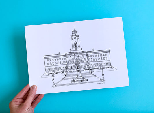Barnsley Town Hall - A4 Illustration Print