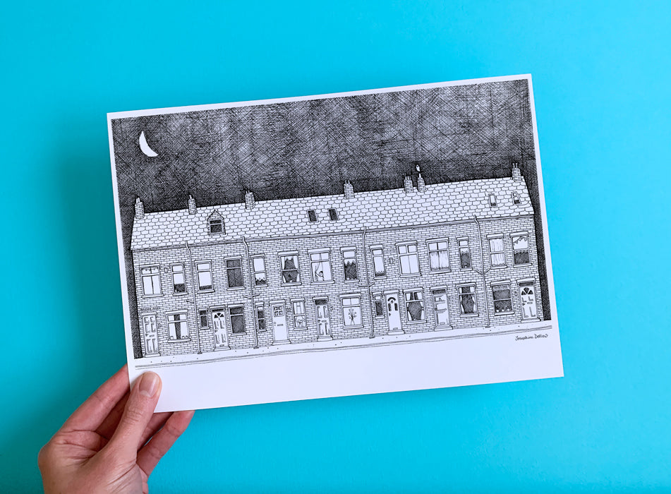 Yorkshire Terraces - A4 Illustration Print