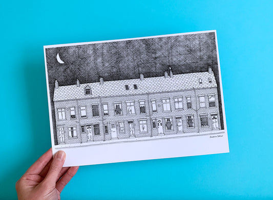 Yorkshire Terraces - A4 Illustration Print