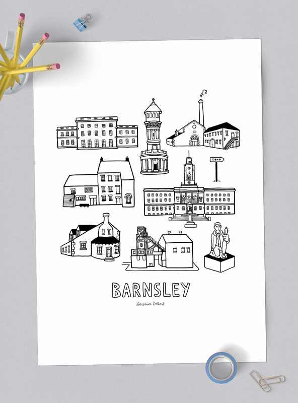 Barnsley Icons - A3 Illustration Print