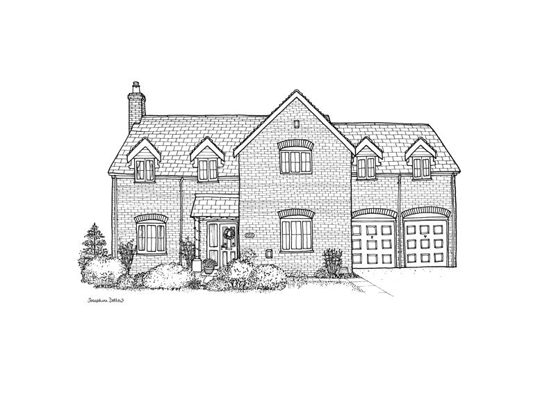 Large Custom House Portrait