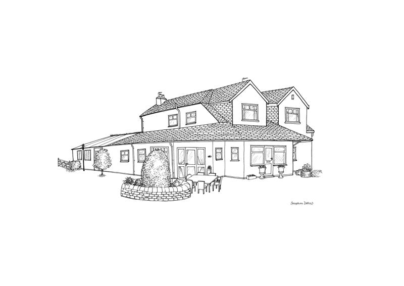 Large Custom House Portrait