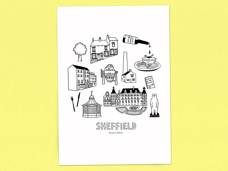 Sheffield Icons - A3 Illustration Print
