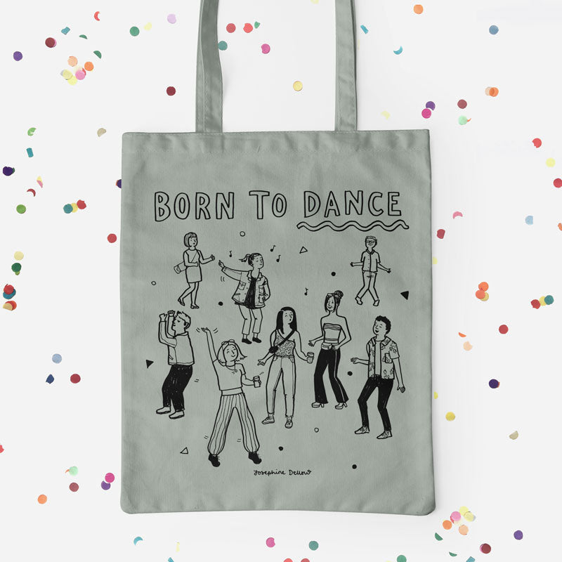 Born to Dance Screen Printed Tote Bag