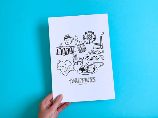 Yorkshire Icons - A4 Illustration Print