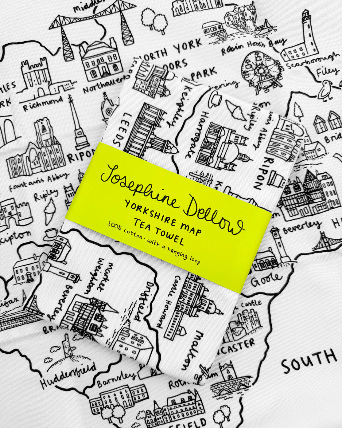 Yorkshire Map Tea Towel