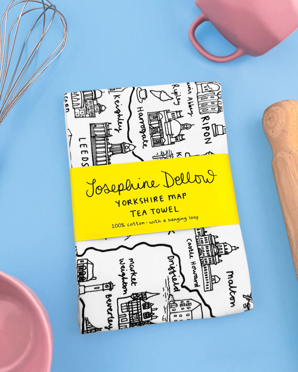 Yorkshire Map Tea Towel