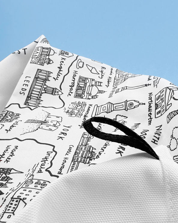 Yorkshire Map Tea Towel