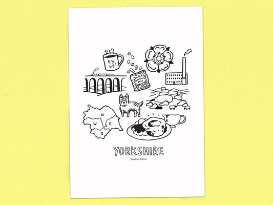 Yorkshire Icons - A3 Illustration Print