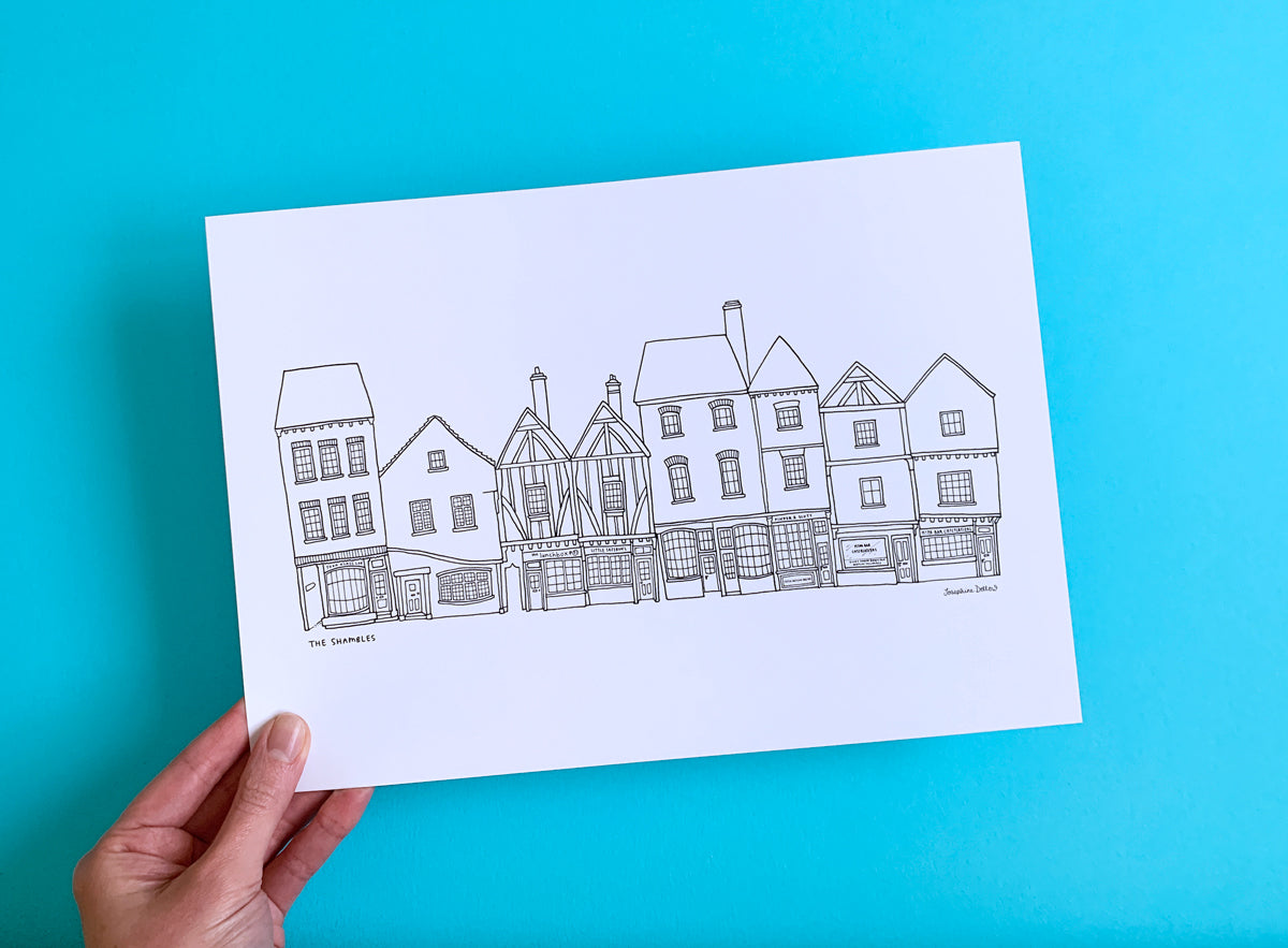 The Shambles, York - A4 Illustration Print