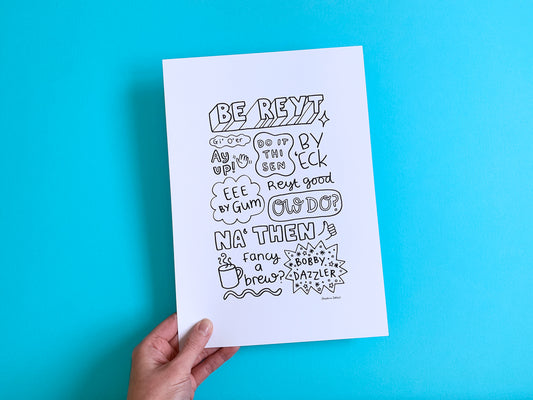 Yorkshire Quotes - A4 Illustration Print